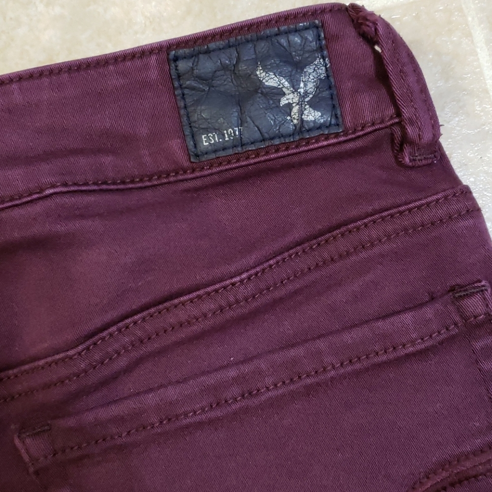 AEO Hi-Rise Shortie Super Stretch Shorts Size 4 Purple American Eagle Outfitters - Picture 5 of 8